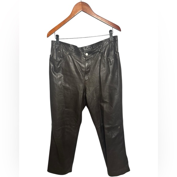 Nine West Denim - Nine West Dark Brown 100% Leather Trousers 14